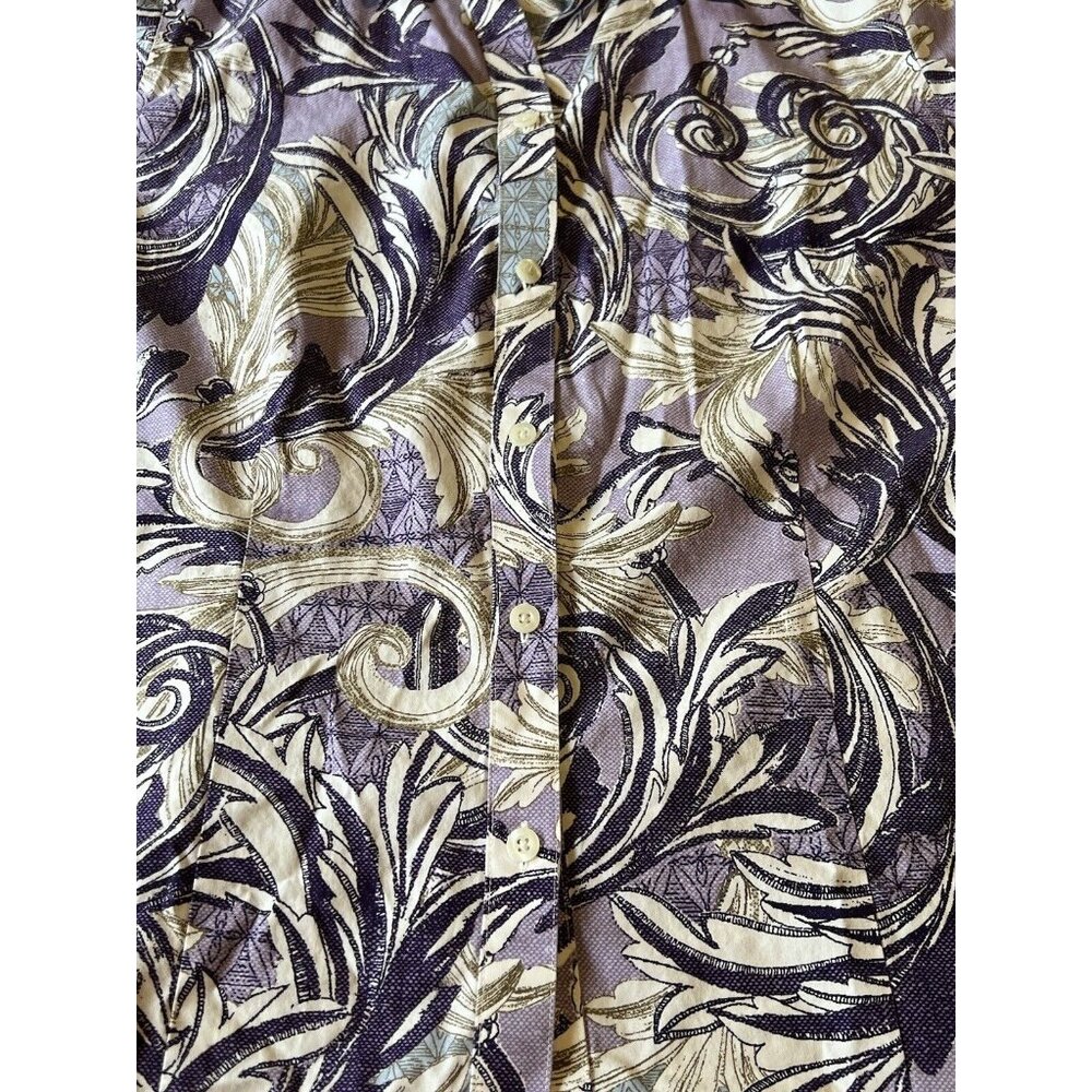 Chico's Button Up Shirt Size 2 Paisley Long Sleeve Wrinkle Resistant Career City - Picture 9 of 12